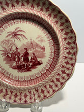 Load image into Gallery viewer, Historical Staffordshire Pink Transfer Plate Penns Treaty And Indians 1835