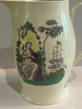 Load image into Gallery viewer, Staffordshire Creamware Liverpool Pitcher Polychrome American Ship and Sailor Scenes