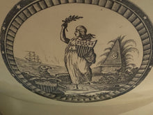 Load image into Gallery viewer, Staffordshire Creamware Liverpool Large Punch Bowl Ship Eagle Washington