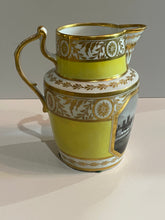 Load image into Gallery viewer, Chamberlain’s Worcester Pitcher Yellow With Gilt View Of Worcester Ca. 1840’s