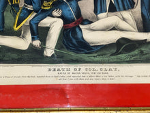 Load image into Gallery viewer, Currier & Ives Type Print Death Of Col. Clay Battle Of Buena Vista Kellogg