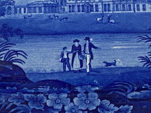 Load image into Gallery viewer, Historical Staffordshire Blue Platter Badminton Gloucestershire