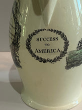 Load image into Gallery viewer, Staffordshire Creamware Liverpool Pitcher Polychrome American Ship Liberty and Independence Washington Poem