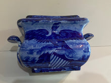 Load image into Gallery viewer, Historical Staffordshire Blue Sugar Bowl Boston Harbor Pattern Eagle