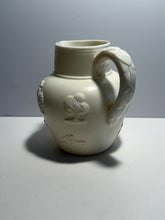 Load image into Gallery viewer, Staffordshire Porcelain Pitcher With Figures And William Henry Harrison Log Cabin