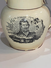 Load image into Gallery viewer, Staffordshire War of 1812 Pitcher Commodore Bainbridge and Major Genl. Brown Ca. 1815