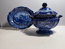 Load image into Gallery viewer, Staffordshire Quadruped Gravy Tureen and Tray Rabbit and Dog