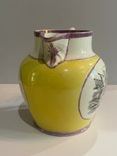 Load image into Gallery viewer, Staffordshire War or 1812 Pitcher Captain Hull and Pike Yellow Background