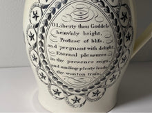 Load image into Gallery viewer, Staffordshire Creamware Liverpool Pitcher Bakers Arms Chain Of States Liberty