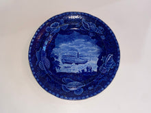Load image into Gallery viewer, Historical Staffordshire Dark Blue Plate Union Line Ship Wood