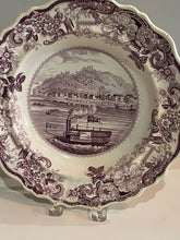 Load image into Gallery viewer, Historical Staffordshire Mulberry Transfer Soup Plate Pittsburgh, Pa
