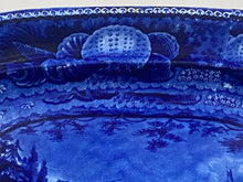 Load image into Gallery viewer, Historical Staffordshire Blue Castle Gardens Battery New York Large Platter 20 1/2”