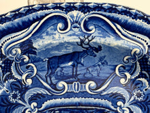 Load image into Gallery viewer, Staffordshire Blue Transfer Quadrupeds Platter Elephant Ca. 1825