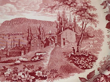 Load image into Gallery viewer, Historical Staffordshire Pink Transfer Platter Newburgh New York By Jackson