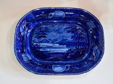 Load image into Gallery viewer, Historical Staffordshire Blue Platter View of Lake George New York Ca. 1825