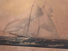 Load image into Gallery viewer, Original Currier & Ives Large Folio Print The Yacht Mohawk Of New York