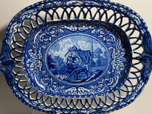Load image into Gallery viewer, Staffordshire Quadrupeds Reticulated Basket and Tray Fox and Rooster Ca 1825