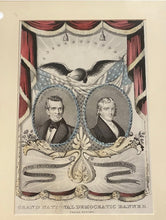 Load image into Gallery viewer, Original Grand National Democratic Banner Polk And Dallas Great Color
