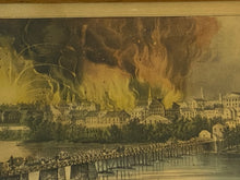 Load image into Gallery viewer, Original Currier and Ives print The Fall of Richmond Va. on the Night of April 2nd 1865