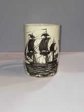 Load image into Gallery viewer, Staffordshire Creamware Liverpool Large Tankard American Flag Ship Rare