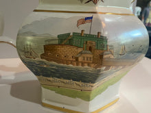 Load image into Gallery viewer, Historical Painted Landing of Lafayette Jersey City Pottery Pitcher