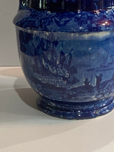 Load image into Gallery viewer, Historical Staffordshire Blue Large Pitcher American Navel Heros