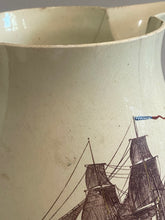 Load image into Gallery viewer, Staffordshire Creamware Liverpool Pitcher Polychrome Ship Belvedere Washington In Glory
