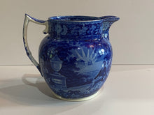 Load image into Gallery viewer, Historical Staffordshire Blue Pitcher Lafayette At Washington’s Tomb by Mayer