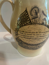 Load image into Gallery viewer, Staffordshire Creamware Liverpool Pitcher Large Seal of the United States with Liberty and Independence Washington Poem