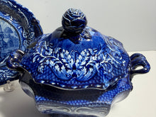 Load image into Gallery viewer, Staffordshire Quadruped Gravy Tureen and Tray Rabbit and Dog