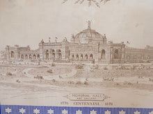 Load image into Gallery viewer, 1876 Philadelphia Centennial Handkerchief Memorial Hall Historical Blue Eagle