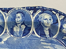 Load image into Gallery viewer, Historical Staffordshire Blue Platter Oatlands Surrey 4 Medallion Erie Canal