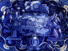 Load image into Gallery viewer, Historical Staffordshire Blue Large “States” Series Platter by Clews