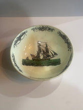 Load image into Gallery viewer, Staffordshire Creamware Liverpool Bowl Polychrome American Ship Franklin and Washington