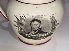 Load image into Gallery viewer, Historical Staffordshire War Of 1812 Pitcher Decator And Lawrence Ca. 1815