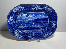 Load image into Gallery viewer, Historical Staffordshire Blue Small Platter Landing Of Lafayette Transfer 1825