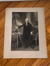 Load image into Gallery viewer, Large Folio 19th Century Engraving Of George Washington President Gilbert Stuart