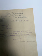 Load image into Gallery viewer, Theodore Roosevelt Police Commissioner New York Letterhead Signed Letter 1897