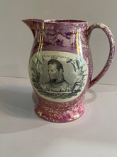 Load image into Gallery viewer, Historical War of 1812 Splash Luster Pitcher With Pike And Hull Ca. 1815