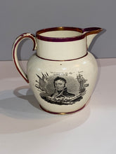 Load image into Gallery viewer, Historical Staffordshire War Of 1812 Pitcher Decator And Lawrence Ca. 1815