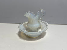 Load image into Gallery viewer, Boston And Sandwich Glass Lacy Toy Pitcher And Basin Opalescent Ca. 1840’s