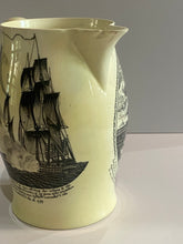 Load image into Gallery viewer, Staffordshire Creamware Liverpool Pitcher American Frigate Constellation Ship Building Scene