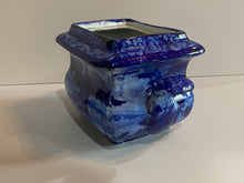 Load image into Gallery viewer, Historical Staffordshire Blue Sugar Bowl Boston Harbor Pattern Eagle