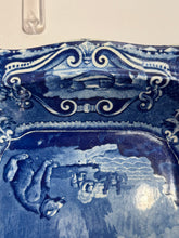 Load image into Gallery viewer, Staffordshire Blue Transfer Quadruped Covered Vegetable Dish Polar Bear Ca. 1825