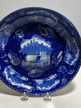 Load image into Gallery viewer, Historical Staffordshire Blue Large Shallow Bowl Wadsworth Tower Connecticut