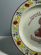 Load image into Gallery viewer, Historical Staffordshire General Lafayette Children’s Childs Plate Ca. 1825