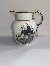 Load image into Gallery viewer, Staffordshire Pearlware Liverpool Pitcher With American Ship Initials DT