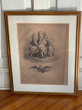 Load image into Gallery viewer, 19th Century Lithograph Of The First 6 Presidents Washington Adams Large