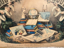 Load image into Gallery viewer, Original Currier Ives God Bless Our School Print Reward Of Merit