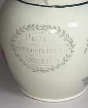 Load image into Gallery viewer, Historical Staffordshire Peace And Prosperity To America Pitcher Colored 1815